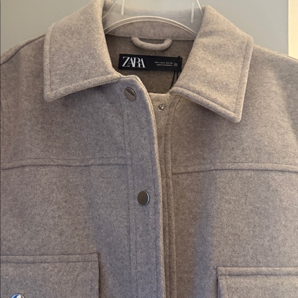 Zara Cream Wool Blend Jacket New - Picture 2 of 4